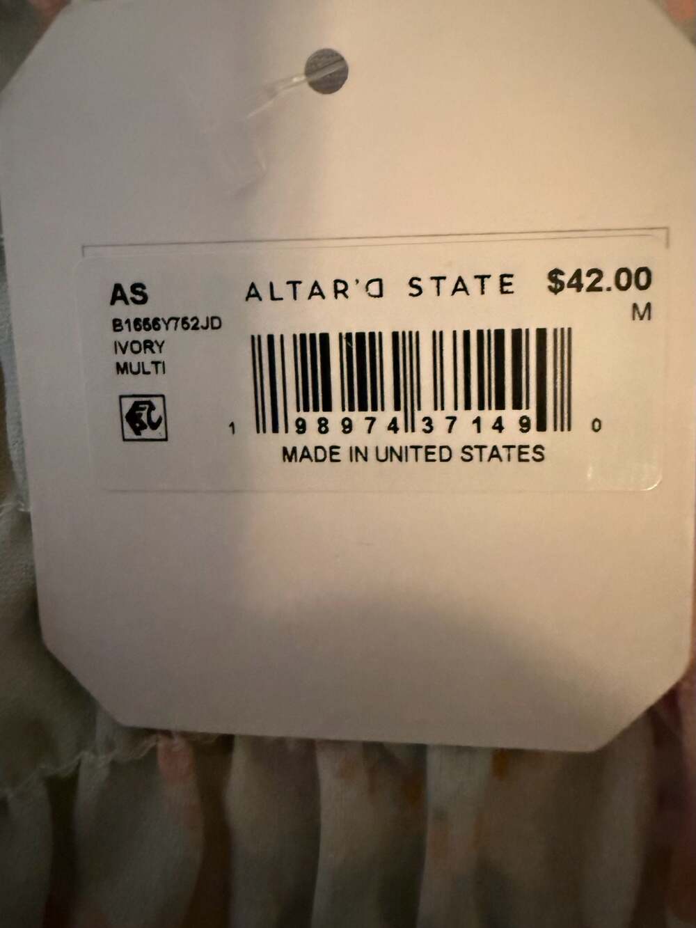 Altar'd State Floral Smocked Tube Top Size M - Picture 4 of 7